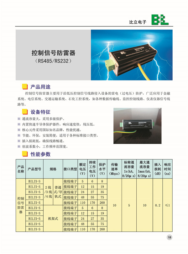 控制信號防雷器